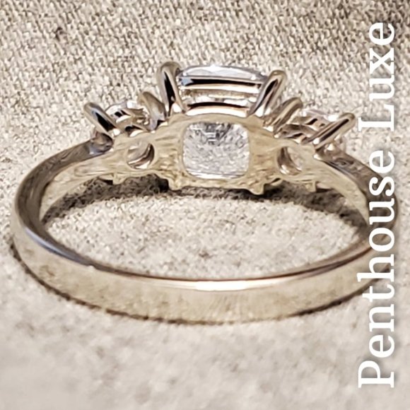 SOLID 925 Sterling Silver Aquamarine & White Topaz Ring - Picture 2 of 6